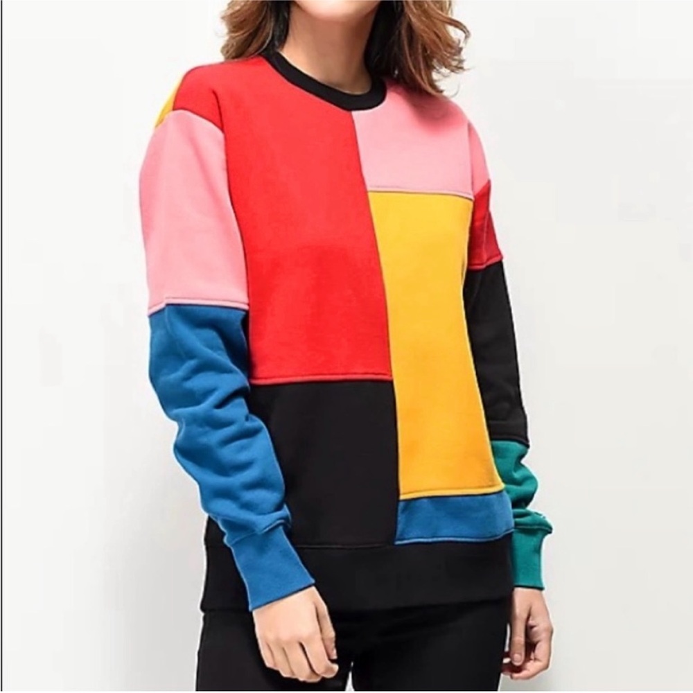 Vans - Patchwork Colorblock Crew Sweatshirt - Size L